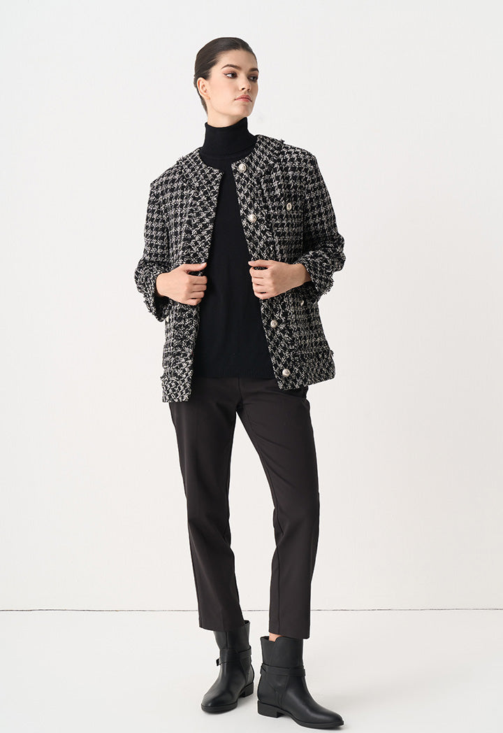 Choice Tweed Lurex Long Sleeves Jacket Black