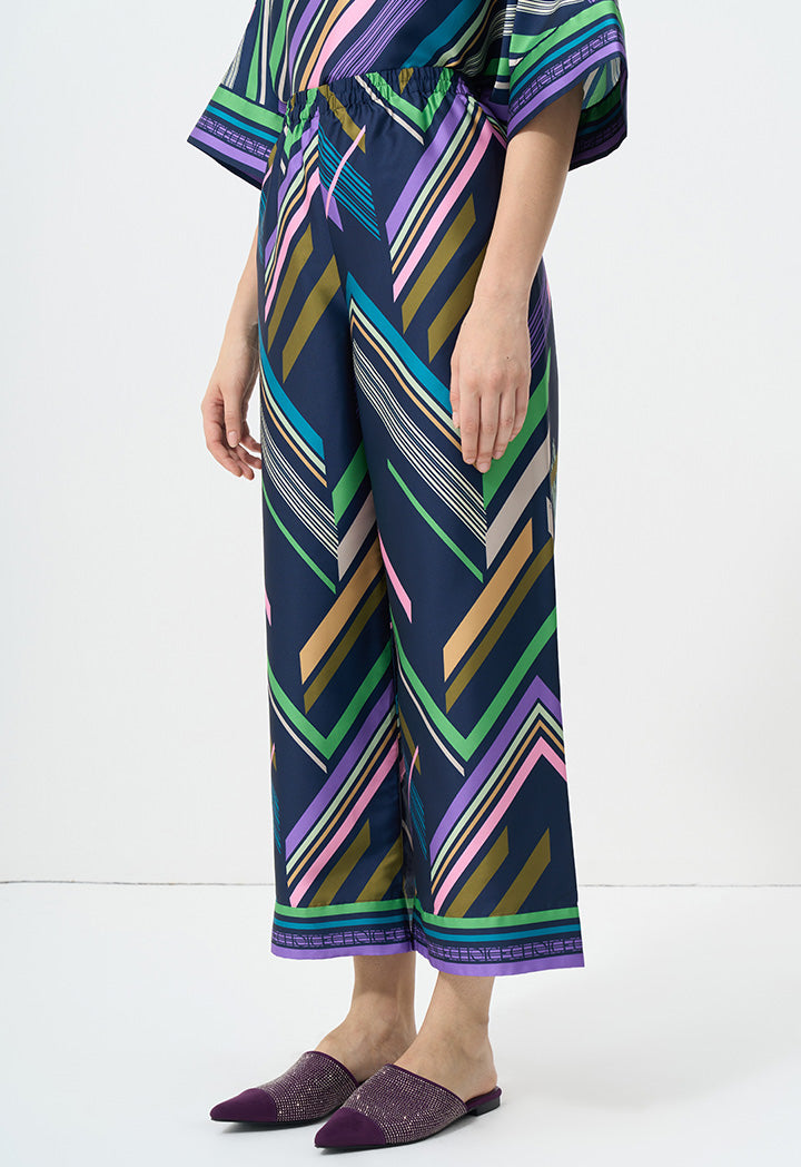 Choice Printed Wide Leg Trousers Multi Color