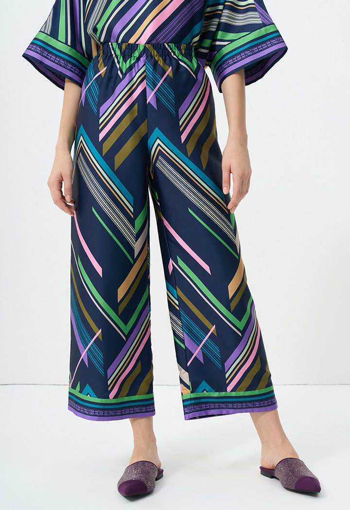 Choice Printed Wide Leg Trousers Multi Color