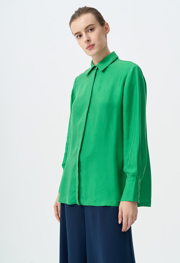 Choice Single Toned Long Sleeve Shirt Green