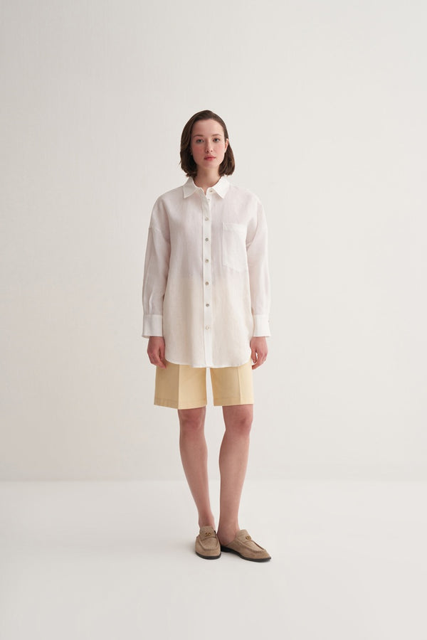 Kk Design 100% Linen Shirt Ecru