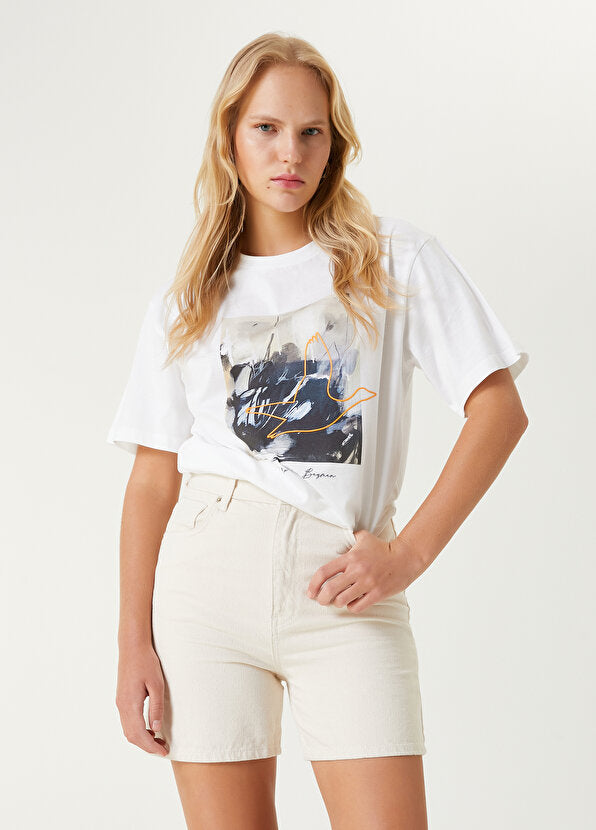 Beymen Club Graphic Print T-Shirt Off White