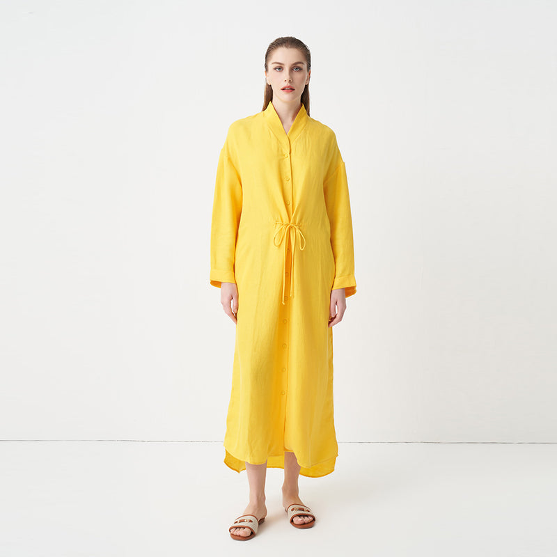 Choice Single Tone Maxi Dress  Yellow