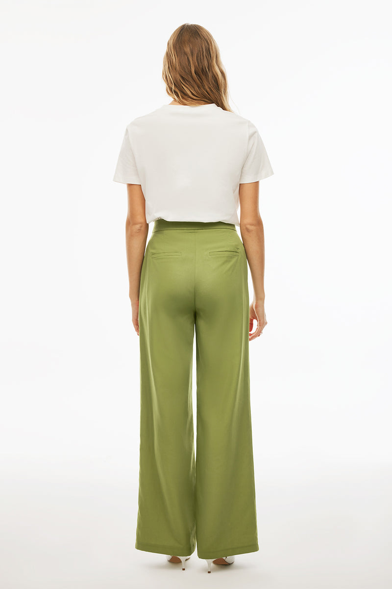 Perspective High Rise Long Pants Light Green