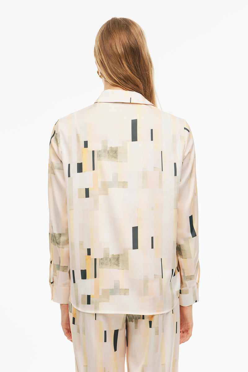 Perspective Long Sleeve Abstract Shirt Multi Color