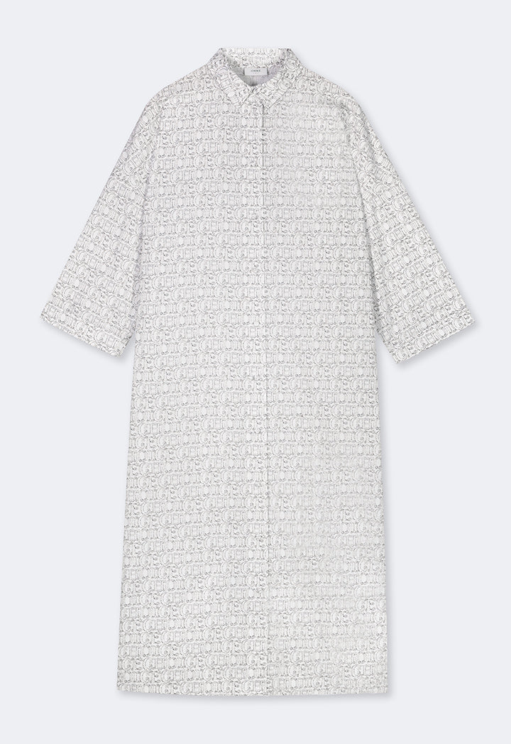Choice Allover Print Logo Dress Beige/Off White