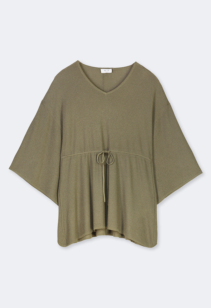 Choice Knitted Oversized Lurex Blouse Taupe