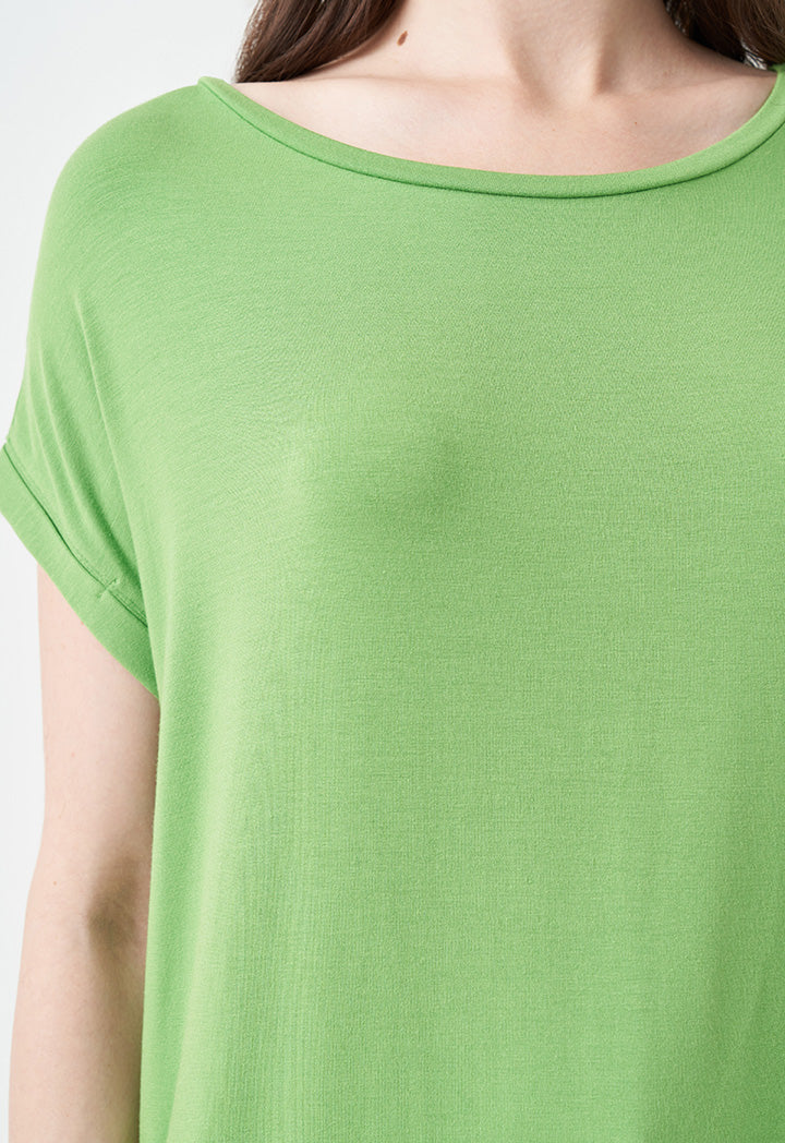 Choice Solid Continuous Short Sleeves T-Shirt Green