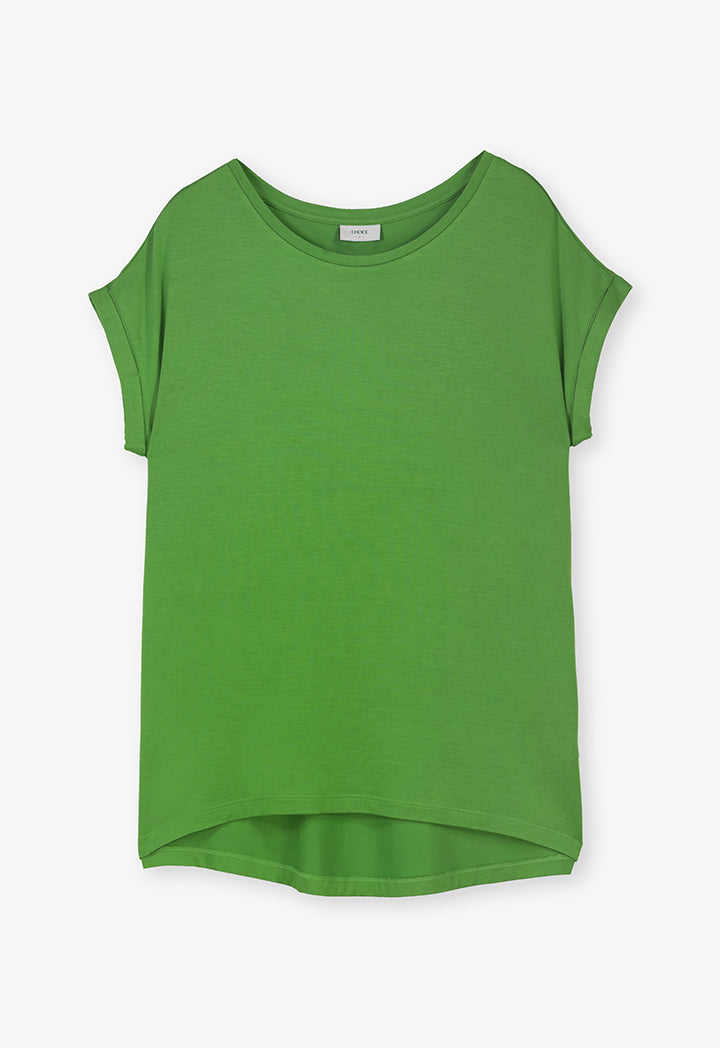 Choice Solid Continuous Short Sleeves T-Shirt Green