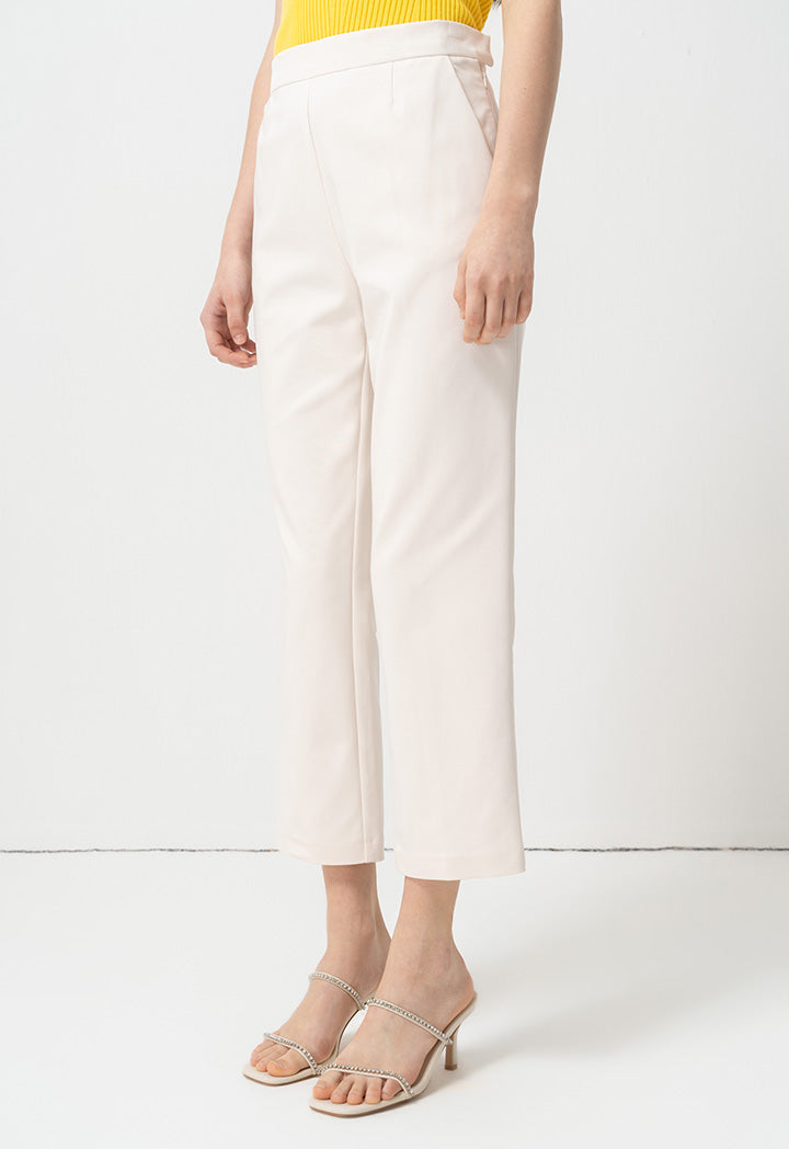 Choice Wide Leg High Waist Trousers Sand