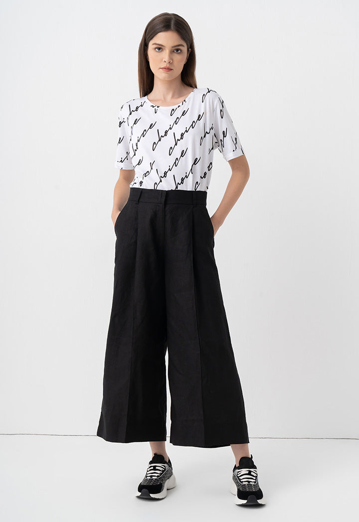 Choice Basic Wide Legs Trousers Black