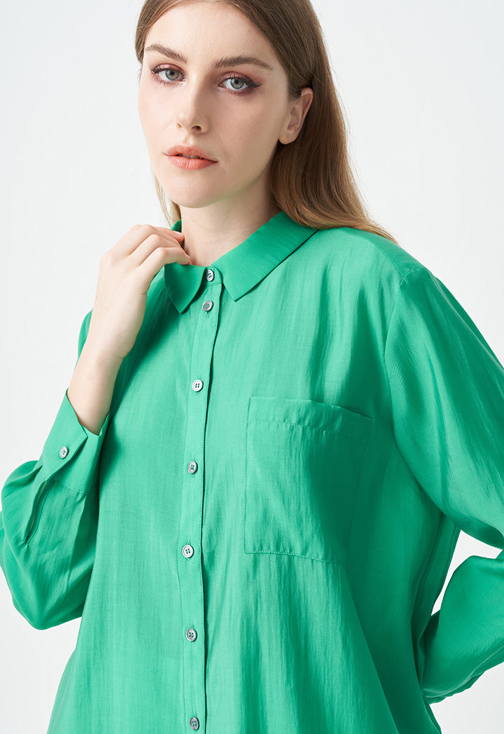Choice Solid Long Sleeves Shirt Green