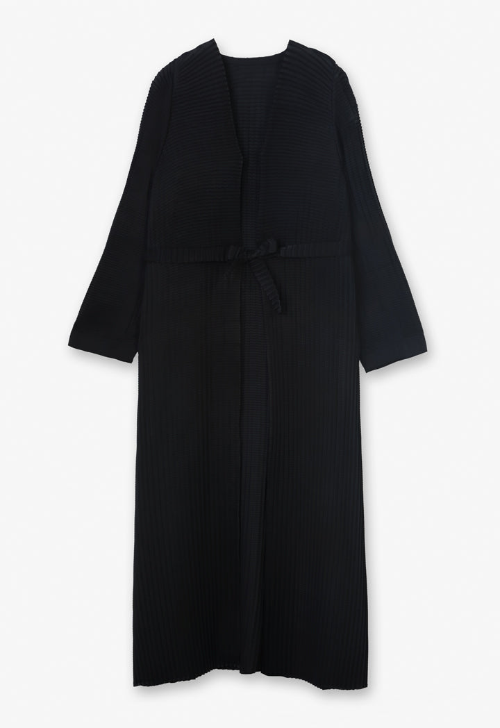 Choice Solid Long Sleeves Belted Abaya Black