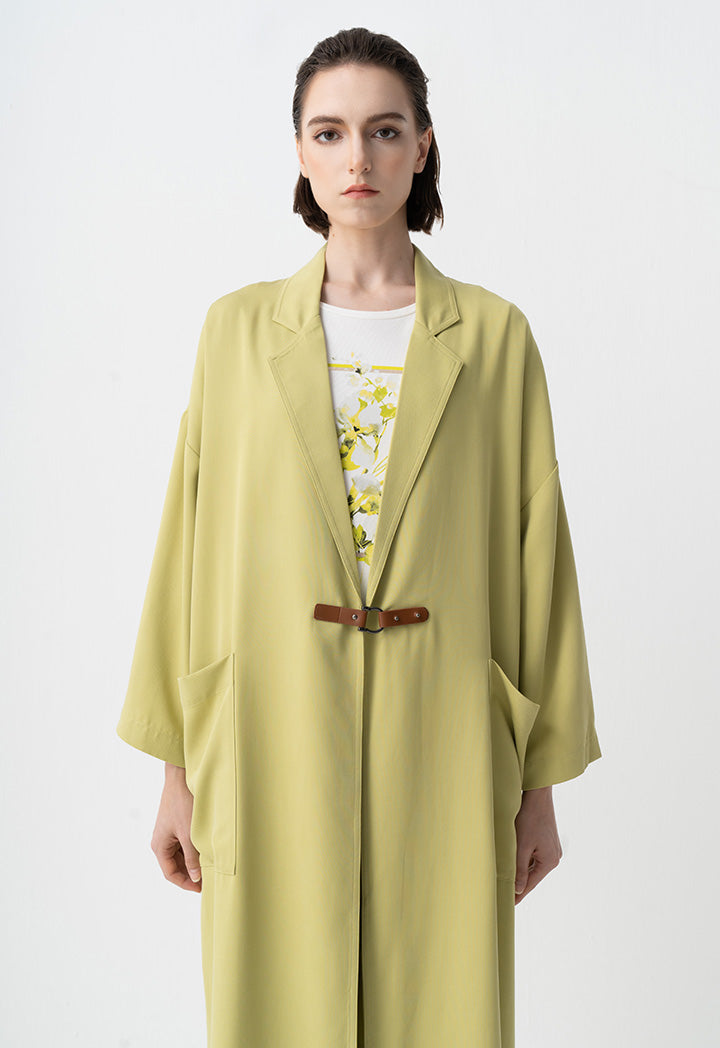 Choice Solid Oversize Maxi Open Abaya  Lime