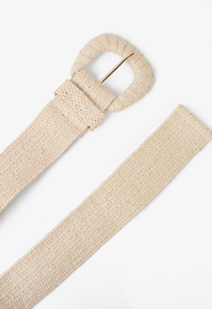 Choice Solid Braided Woven Belt Beige