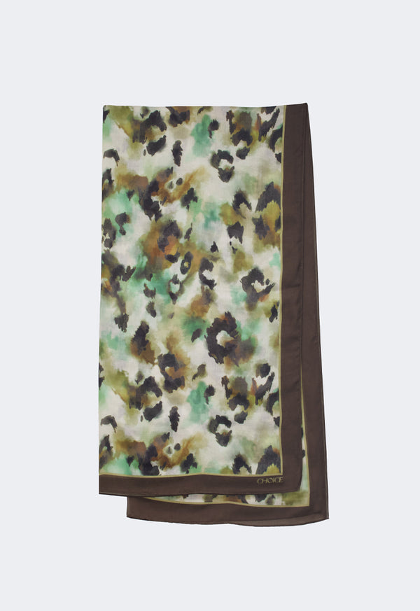 Choice Modern Cheetah Scarf Green