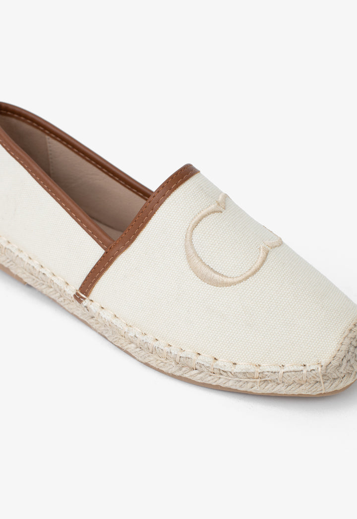 Choice Embroidered Knitted Espadrilles Ivory