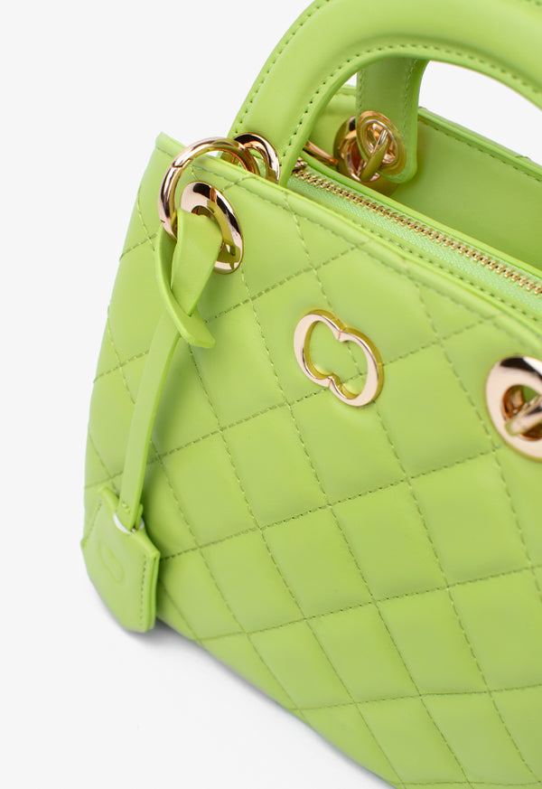 Choice Vibrant Quilted Handbag Lime
