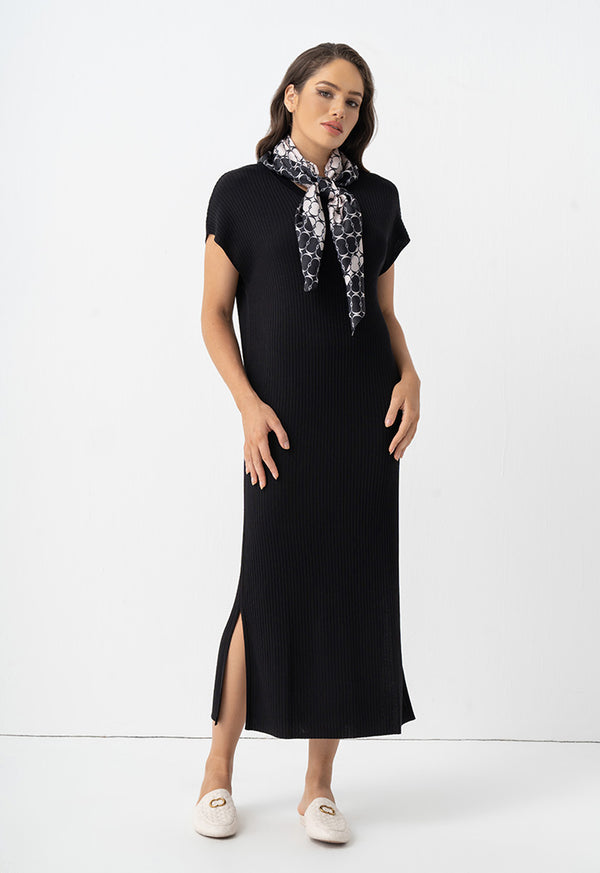 Choice Sleeveless Knitted Maxi Dress Black