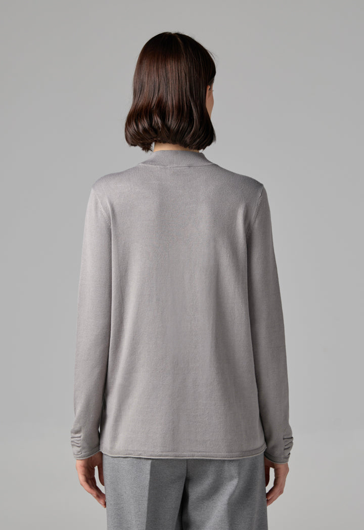 Choice Basic Long Sleeve Knitted Sweater Grey