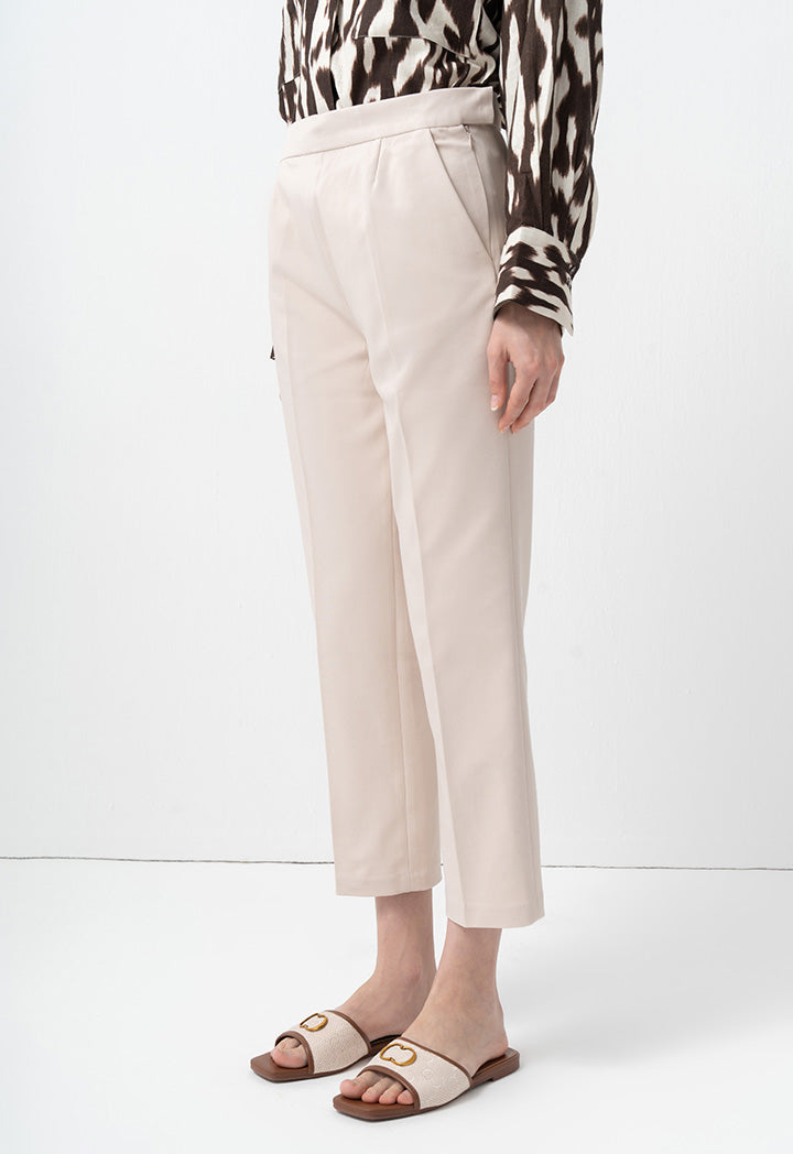 Choice Solid Straight Fit Trousers Beige