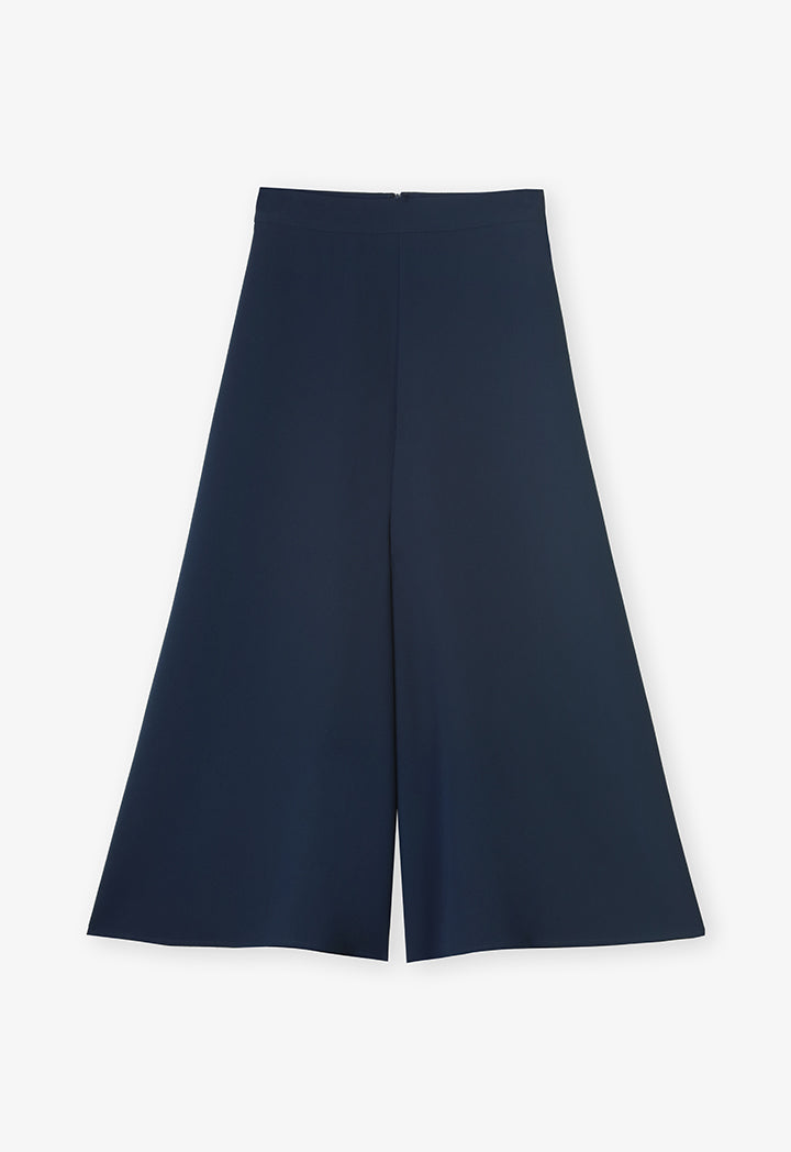 Choice Solid Wide Legs Culottes Navy