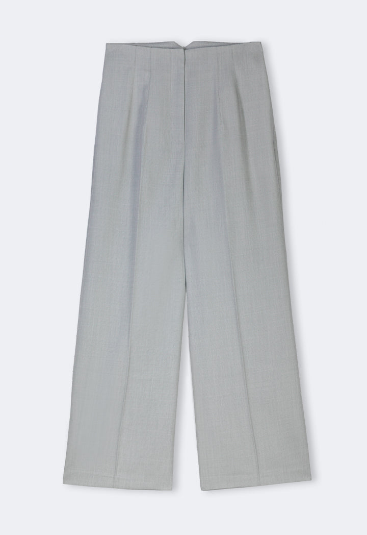 Choice Solid Wide Leg Trousers Grey