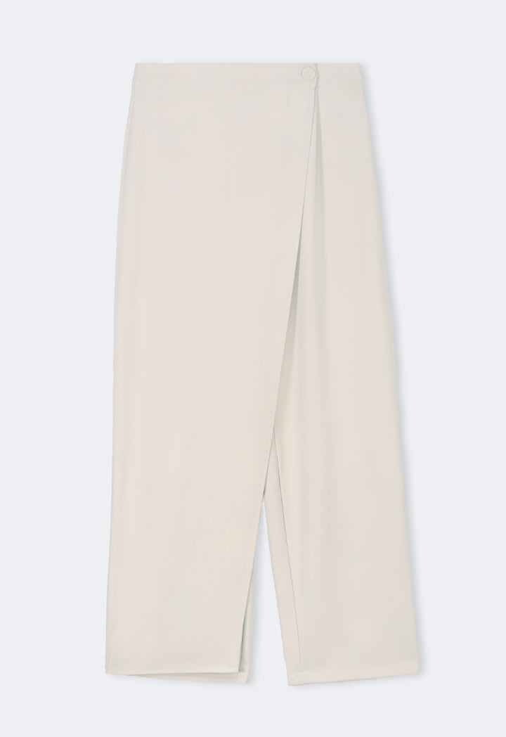 Choice Straight Cut Wrap Trousers Beige