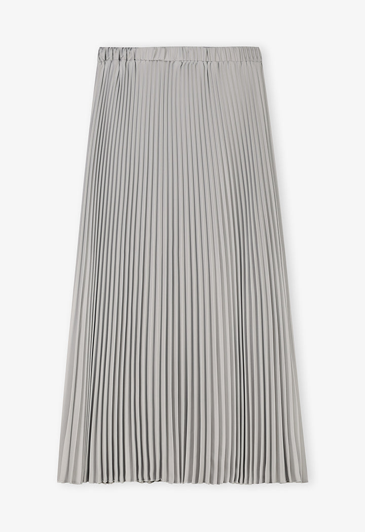 Choice High Waist Pleated Skirt Grey