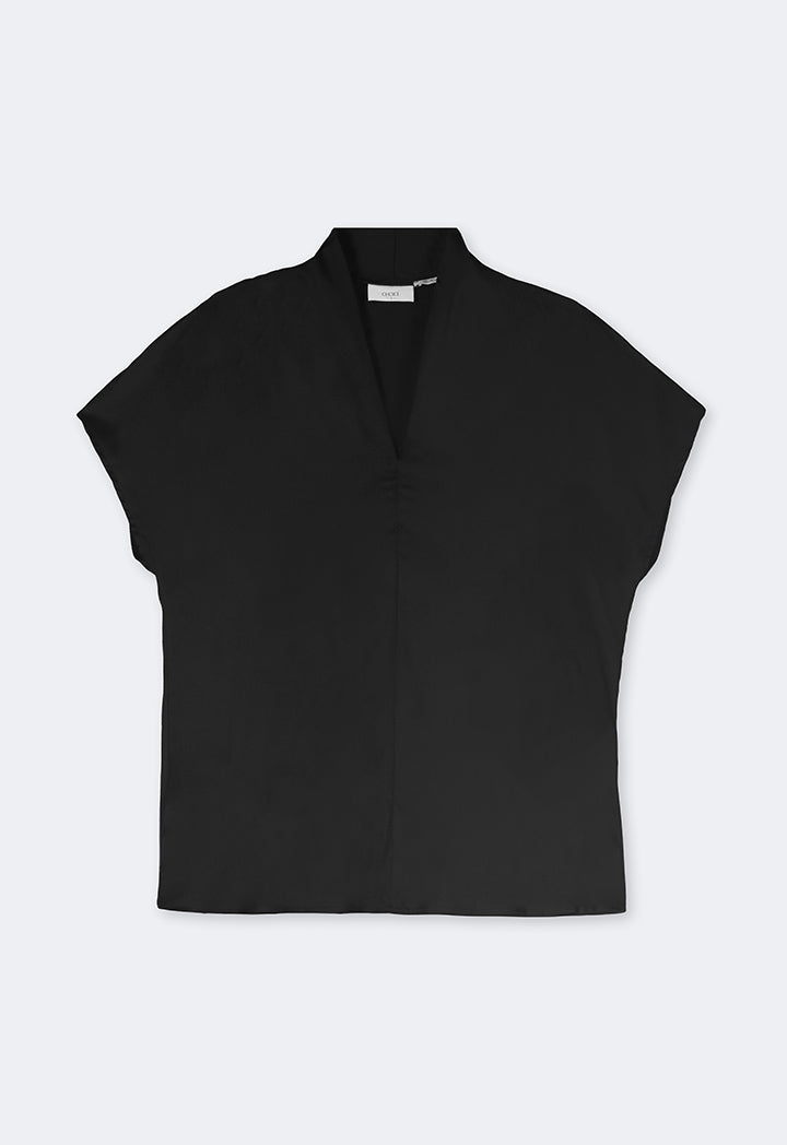 Choice V- Neck Basic Top Black