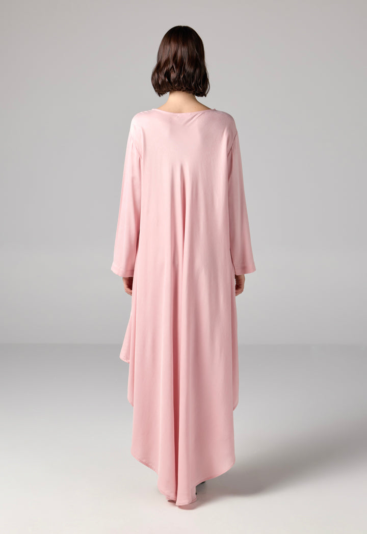 Choice Solid Asymmetrical Blouse  Pink