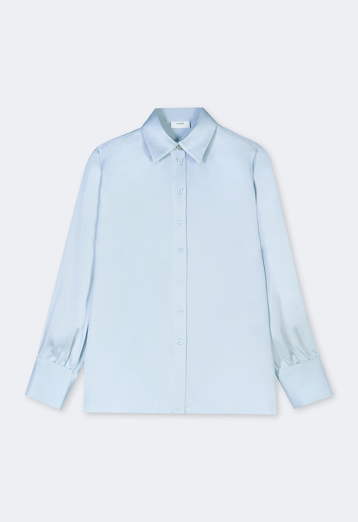 Choice Long Sleeve Basic Shirt Blue