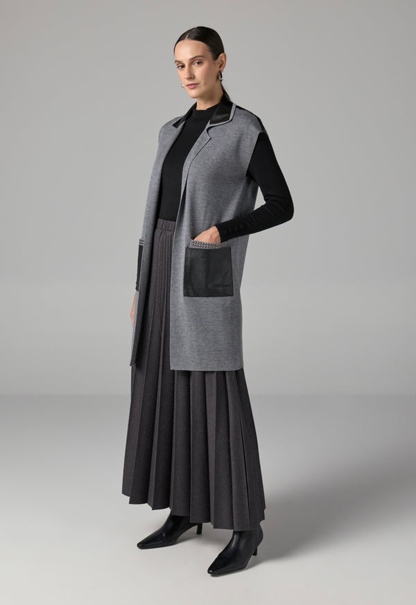 Choice  Sleeveless Knitted Sweater Vest Grey