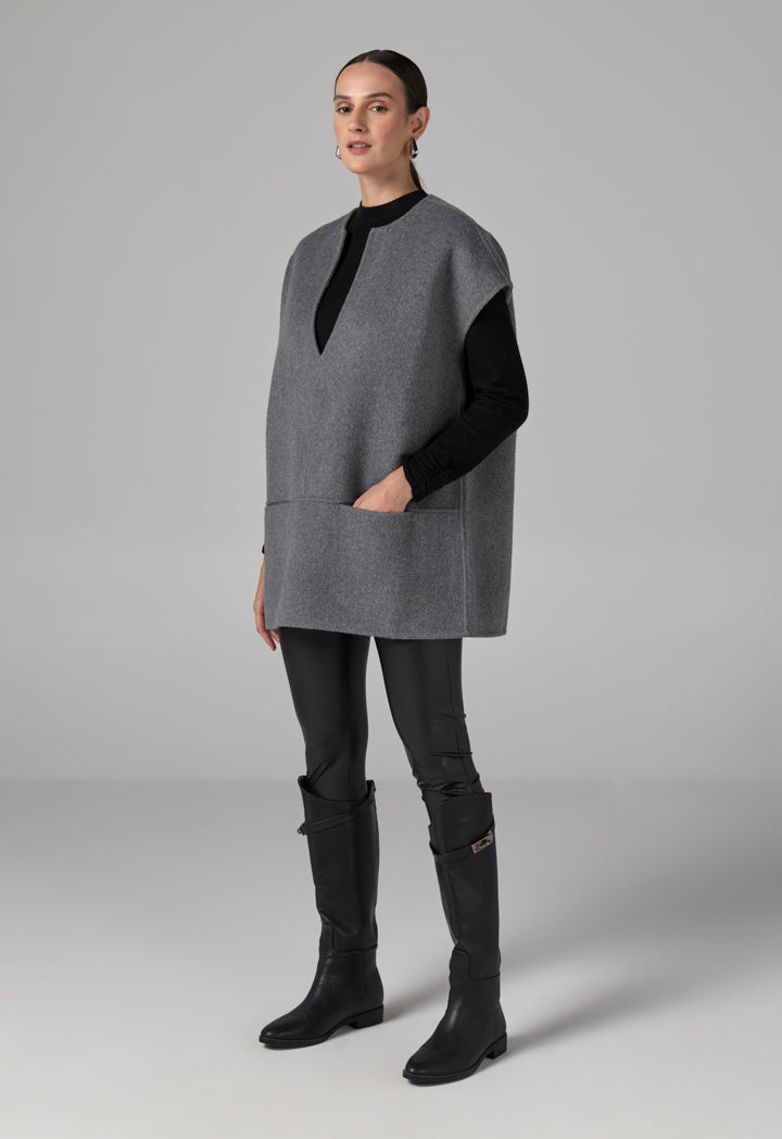 Choice Sleeveless Wool Handmade Sweater Vest Grey