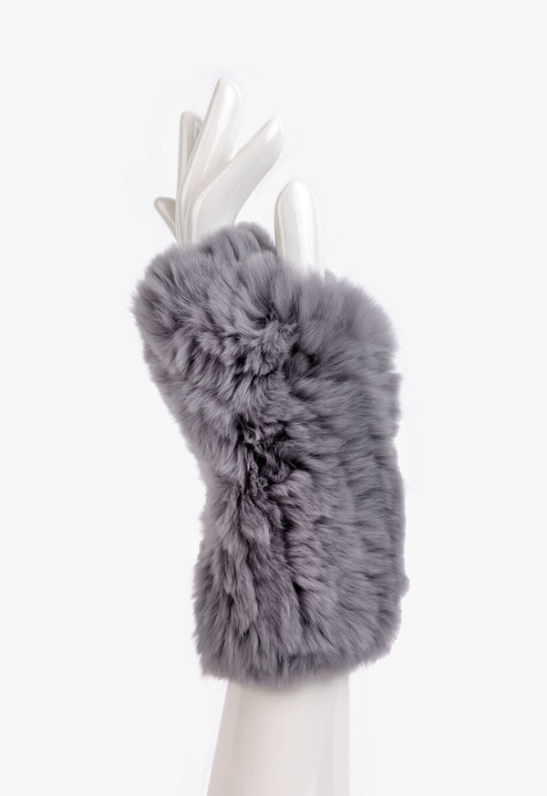 Choice Solid Faux Fur Gloves Grey