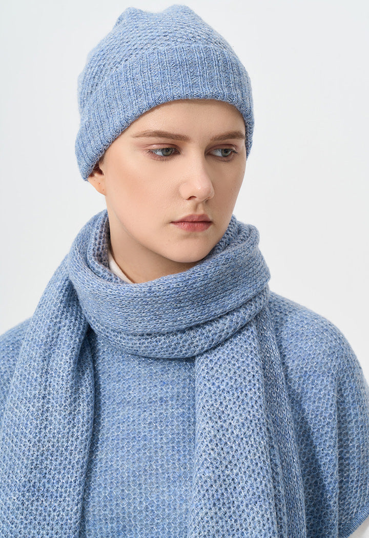 Choice Knitted Sleeveless Lurex Sweater Sky Blue