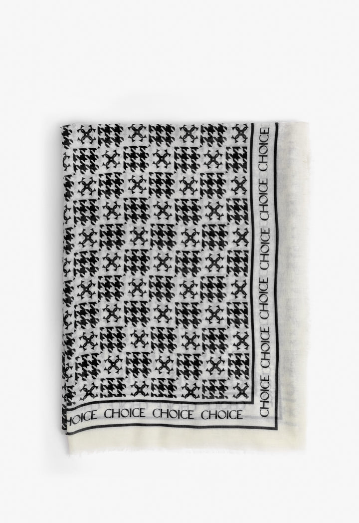 Choice Proof Houndstooth Shawl Offwhite/Black