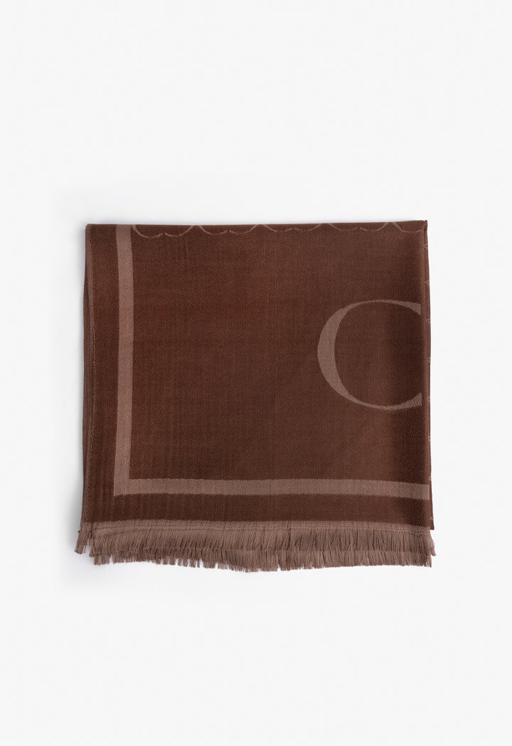 Choice Printed Monogram Shawl Brown