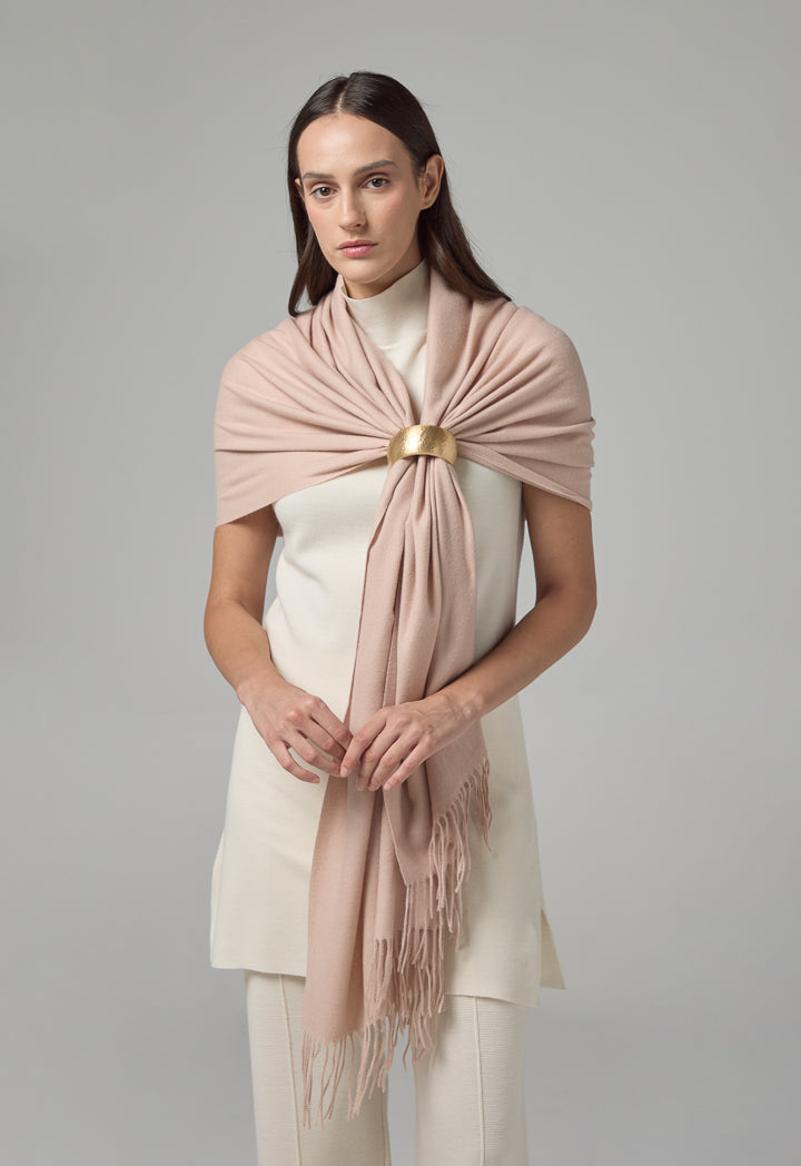 Choice Solid Tussles Winter Scarf Light Pink