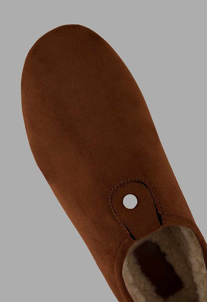 Choice Shearling Quilted Flat Shoes Brown