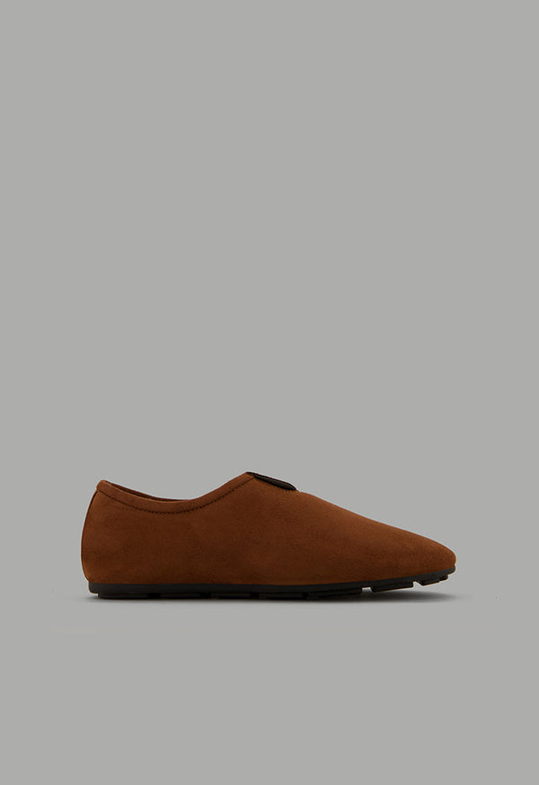 Choice Shearling Quilted Flat Shoes Brown