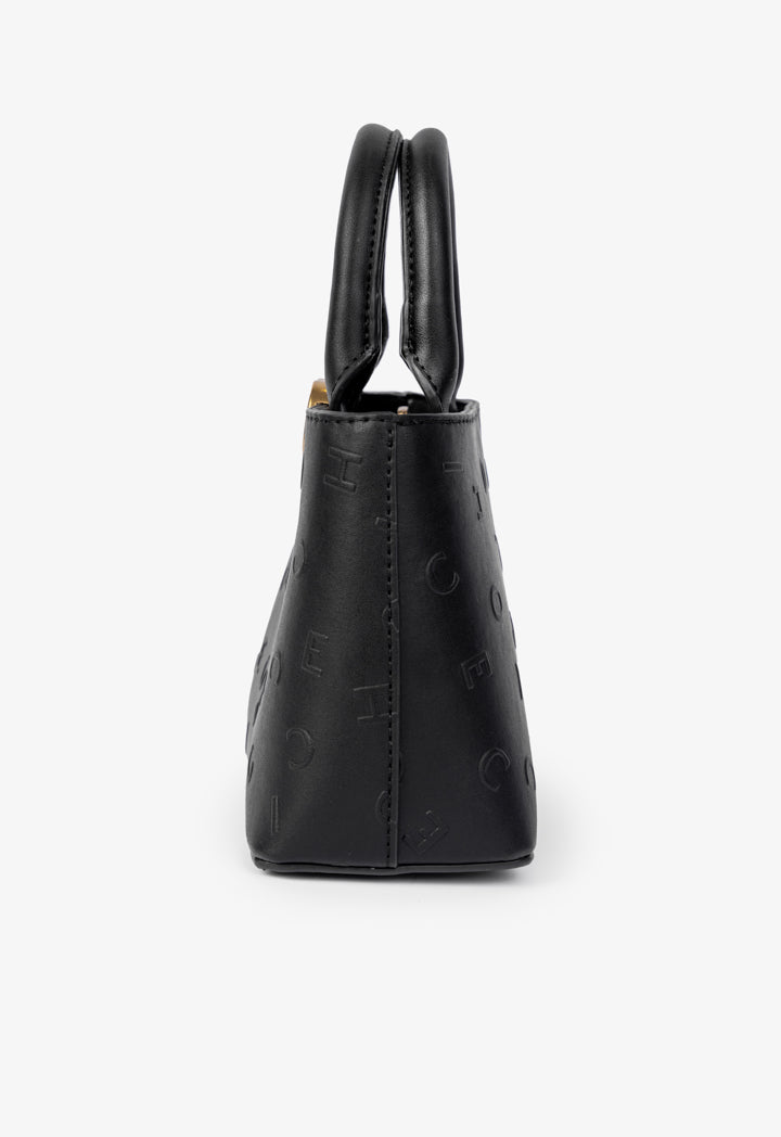 Choice Solid Textured Mini Handbag Black