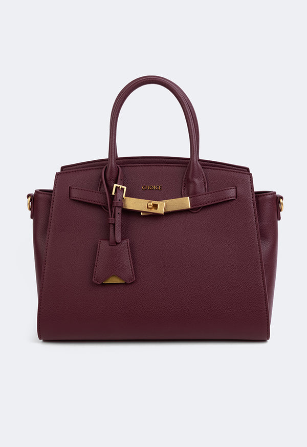 Choice Solid Classic Satchel Wine