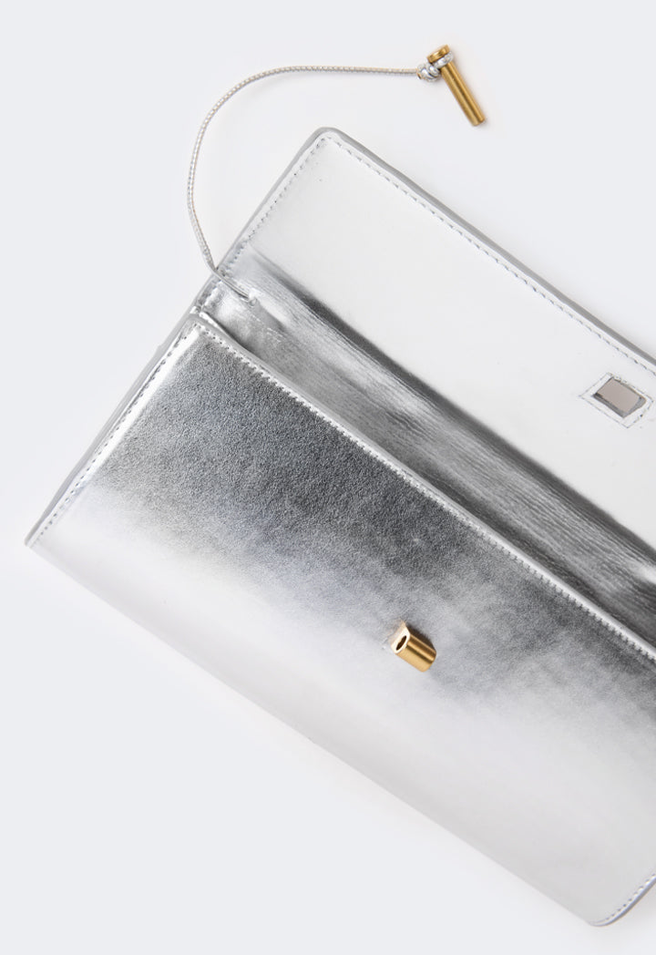 Choice Top Handle Long Clutch Silver