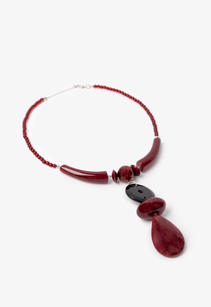 Choice Abstract Solid Necklace Burgundy