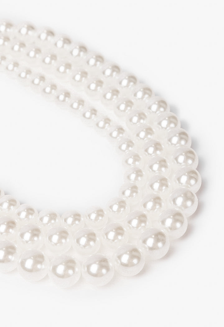 Choice Classy Chunky Faux Pearls Necklace Off White