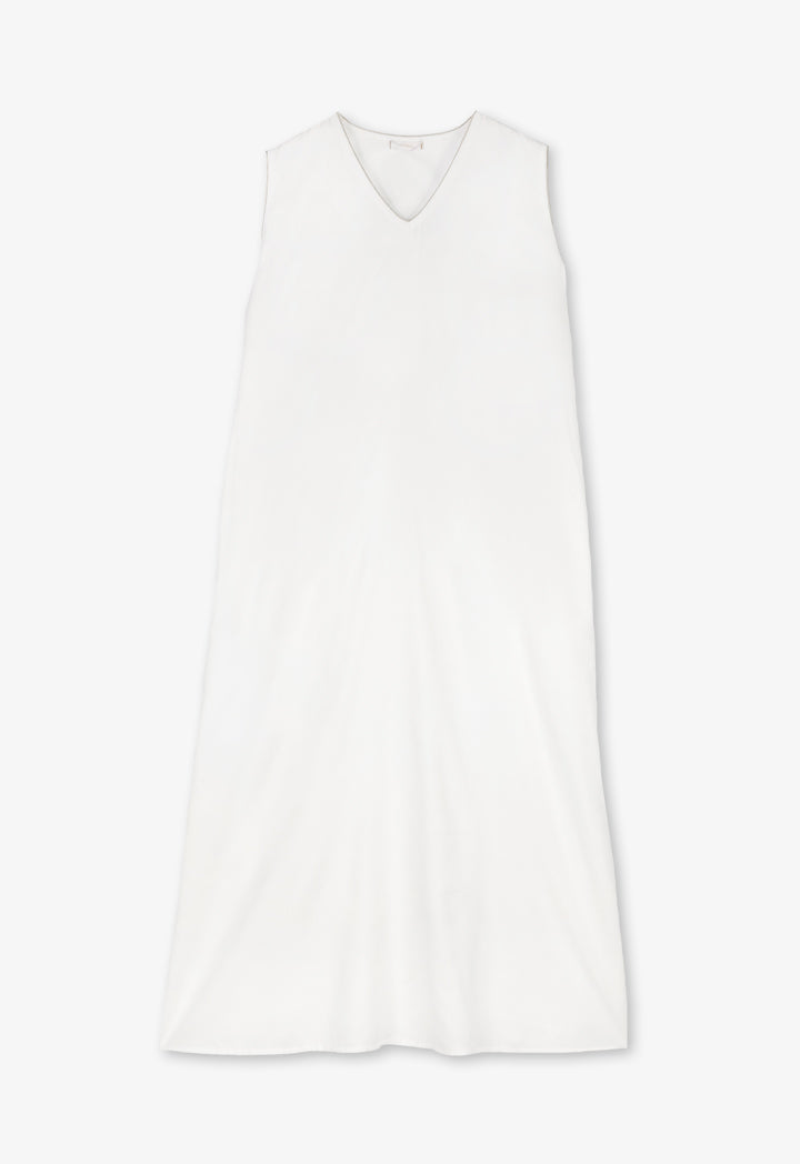 Choice Solid Sleeveless Oversize Dress - Ramadan Style Off White