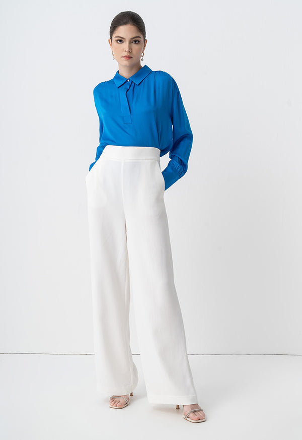Choice Solid High-Waist Trousers Offwhite