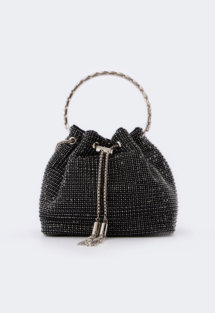 Choice Crystal Bucket Bag Black