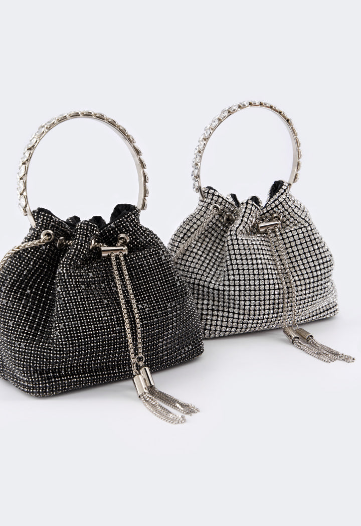 Choice Crystal Bucket Bag Black